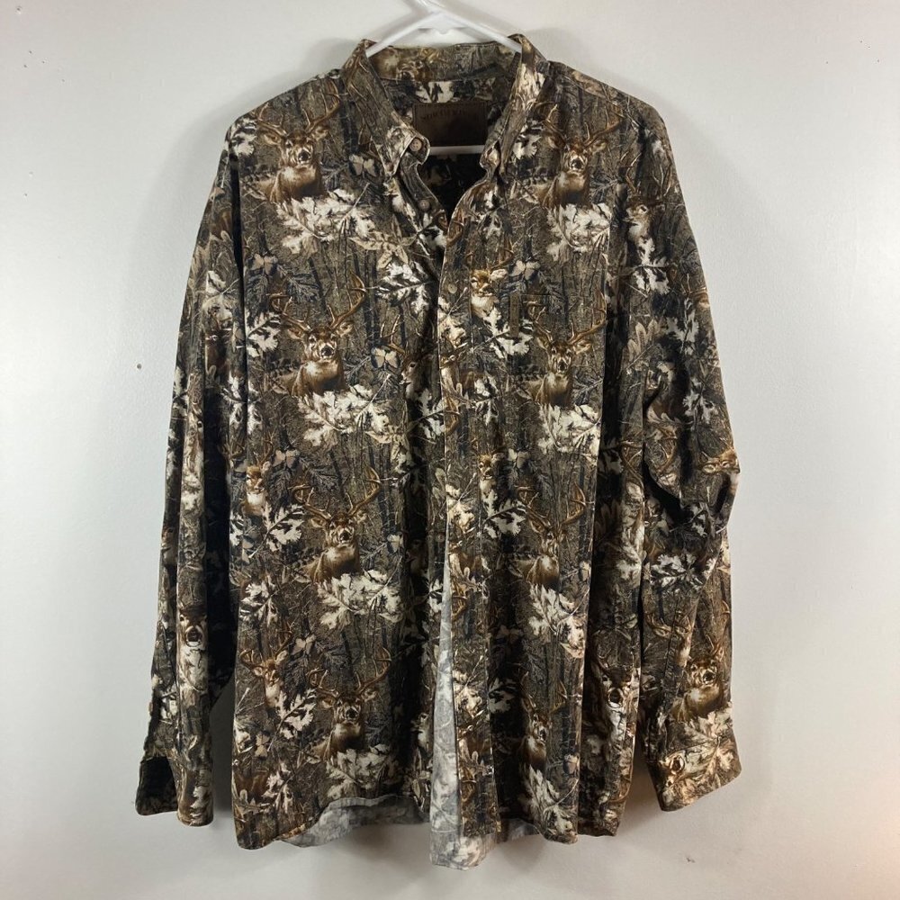 Mens North River Outfitters Trees Buck Cotton Shirt XL‎